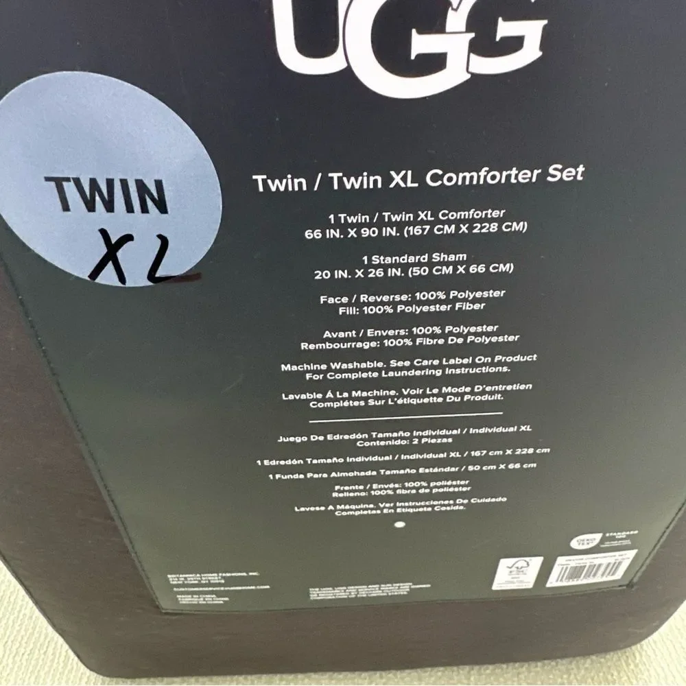 NWT UGG Twin/ Twin XL Devon Set Black